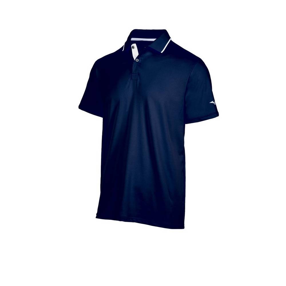 Polo Mizuno Performance Hombre Azul Marino Baratas OKPL-62594